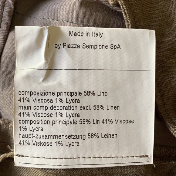 Piazza Sempione Linen Blend Cropped Cargo Pants - Picture 4 of 6